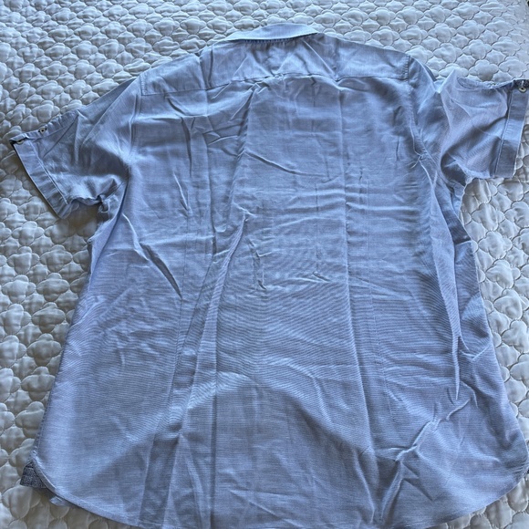 Ted Baker London Light Blue Short Sleeve Button Down Size 6 (XXL) - Picture 2 of 6